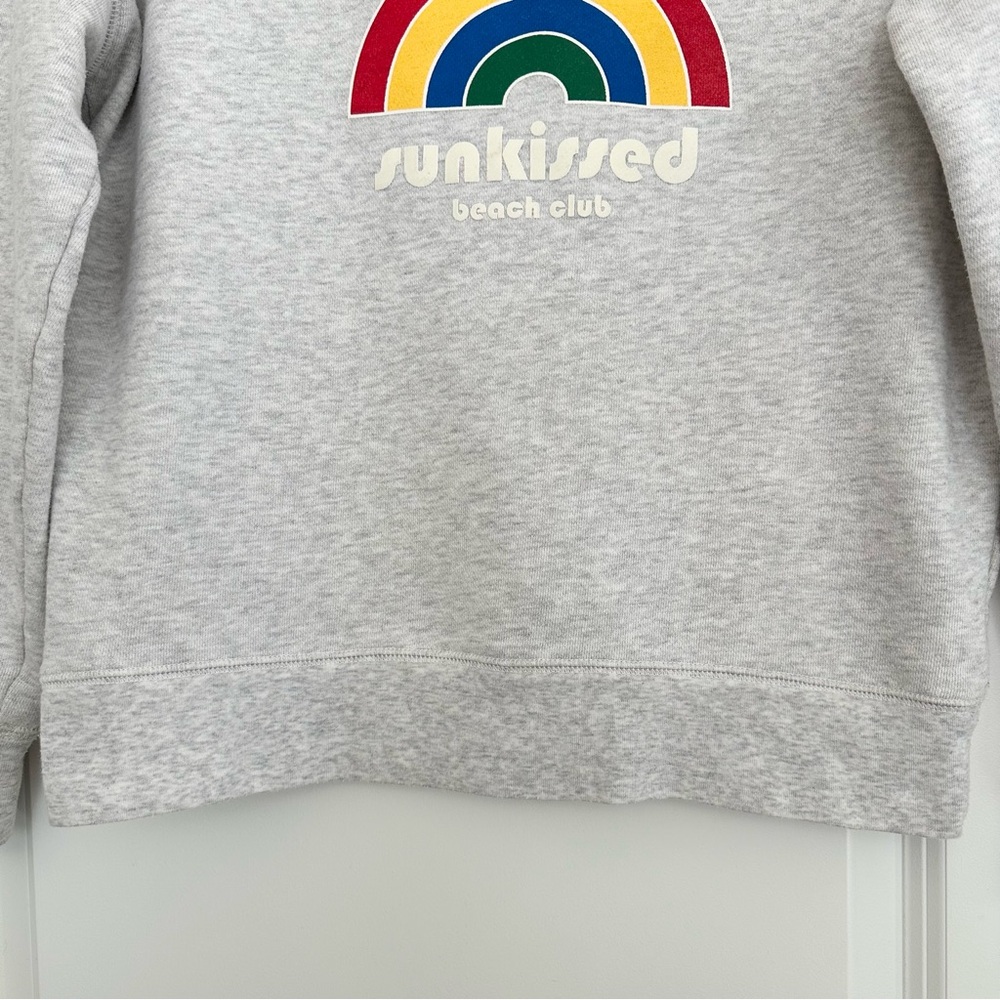 Madewell Sunkissed Beach Club Rainbow Lightweight Spring Sweatshirt - Light Grey - Picture 8 of 15
